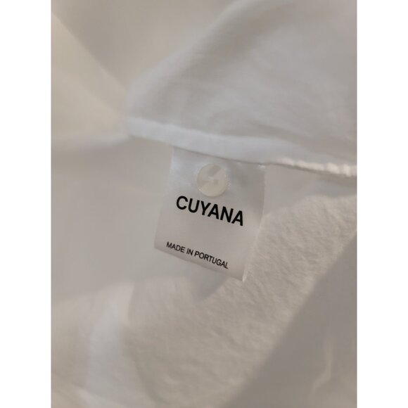 Cuyana Alpaca Boat Neck High Low Top White Boxy Oversized Cap Sleeve Small - Picture 4 of 8